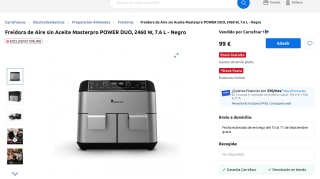 Freidora de Aire Masterpro POWER DUO por 99€
