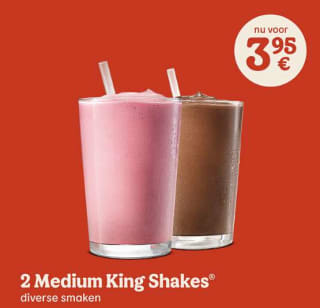 2 Medium King Shakes voor €3,95 bij Burgerking