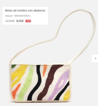 Bolso de hombro con abalorios Salguer por 9€
