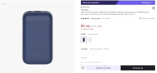 Xiaomi 33W Power Bank 10000mAh Pocket Edition Pro por 21,15€ (cuenta nueva por 12,69€)