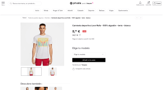 Camiseta deportiva Love Rafa 100% algodón por 5,99€