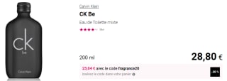 Parfum pour femme CK Be à 28,80€