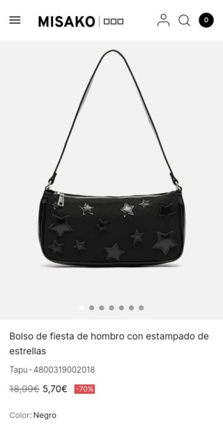 Bolso de Fiesta de hombro estampado de estrellas por 5,70€.