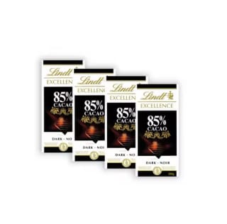 Pack 4 Unidades Lindt Excellence Tableta de Chocolate Negro 85% Cacao 100g por 10,50€