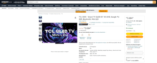 Smart TV da TCL de 65 polegas - R$ 5.684