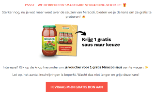Bon voor 1 gratis Miracoli saus naar keuze