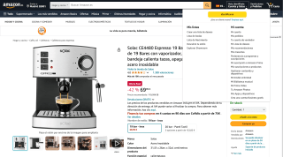 Solac CE4480 Espresso 19 Bar por 69,99€