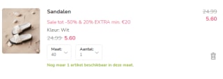 20% extra korting op de sale van Hunkemöller