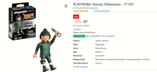 PLAYMOBIL Naruto Shippuden Shikamaru voor €4,98 bij Amazon