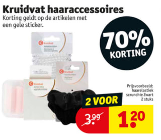 Kruidvat haaraccessoires met 70% korting