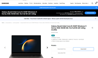 Notebook da Samsung, modelo da Galaxy Book3 - R$ 4.319,10