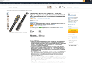 Cepillo Alisador Pelo con Pantalla LED Antiquemaduras por solo 16,73€