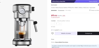 Marca Cecotec Cafetera Express Cafelizzia 790 Steel Pro 1350W - 20 Bares por 69,92€