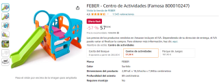 FEBER Activity Center voor €57,50 via Amazon.es