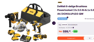 DeWALT DCK611P1D2 Accu Combiset 12V 5.0/2.0Ah in Transporttas - 6-delig voor €599,95bij ibood