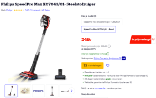 Philips XC7043/01 steelstofzuiger voor €249 bij Bol