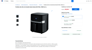 Freidora de Aire sin Aceite Swiss Home SH-9102 1400W 5L por solo 29,90€
