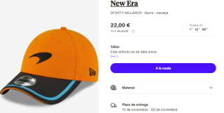Gorra New Era 9FORTY MCLAREN por 22€