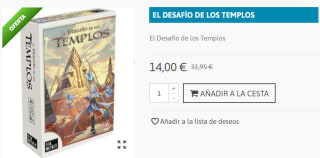 Juego de Mesa El Desafío de los Templos por 14€