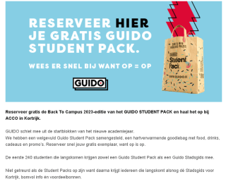 Gratis Guido student pack (Kortrijk)