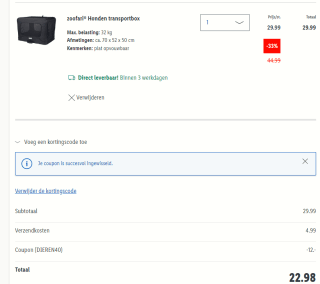 Lidl kortingscode voor 40% (extra) korting op geselecteerde dierenproducten in de Lidl webshop