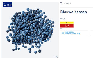 500 Gr.Blauwe bessen voor €3,49 bij de Aldi