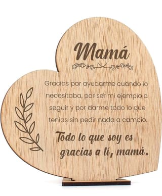 Tarjeta regalo Dia de la Madre madera por 7,99€.
