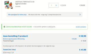 LEGO Sonic the Hedgehog Sonic vs. Dr. Eggmans eirobot - 76993 voor €41,99 bij Trekpleister