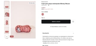 Cojín para playa estampado Mickey Mouse por 12,59€