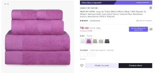Pack 6 toallas de algodón de 500gsm por 12,10€