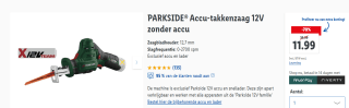 PARKSIDE® Accu-takkenzaag 12V zonder accu voor €11,99 in de Lidl webshop