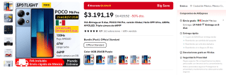 POCO M6 Pro Global 256GB por $2,646 en AliExpress (envío desde México)