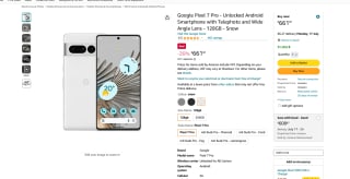 Móvil Píxel 7 pro a tan solo 661,81€