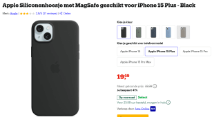 Apple Siliconenhoesje met MagSafe geschikt voor iPhone 15 Plus - Black voor €19,49 voor Bol