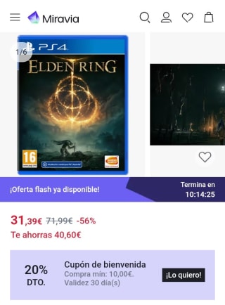 Elden Ring PlayStation 4 por 25,11€.