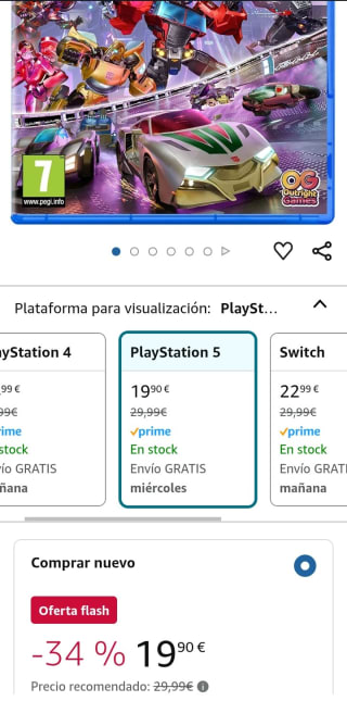 Transformers Galactic Trials PS5 por 19,90€.