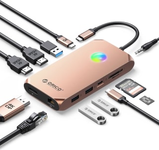 ORICO Docking Station USB C 12 in 1 RGB adapter, Dual 4K HDMI, DP 4K @60Hz voor €25,99 bij Amazon