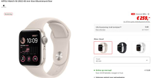 Apple Watch SE 2022 4G - 40 mm - Sterrenlicht Aluminium voor €259 bij de Mediamarkt