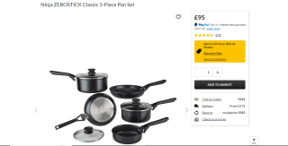 Ninja ZEROSTICK Classic 5-Piece Pan Set - £95