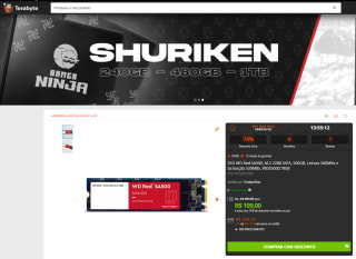SSD da WD_Red, modelo SA500 de 500GB - R$ 199