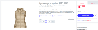 Doudoune sans manches - JOTT - SEDA - Femme - Beige - Plumes et duvet à 117,85€
