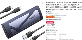 UGREEN M.2 Adapter NVMe SSD Harde Schijf Behuizing voor €16,99 met Amazon prime