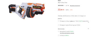 Pistola Nerf Ultra One por 22.99€
