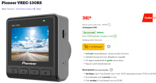 Pioneer VREC-130RS Full HD Dashcam voor €36,19 bij Bol.com