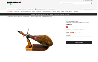 SECRETOS DE TONDA Jamón de bellota ibérico 50% raza ibérica pieza 8 kg por 179€