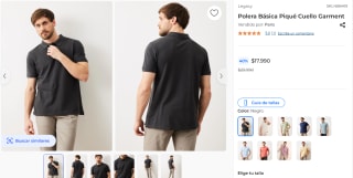 Polera Básica Piqué Cuello Garment por $17.990