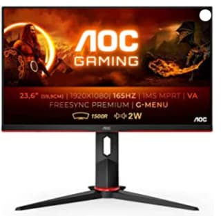 AOC Monitior Gaming C24G2AE/BK- 24" Curved 1500R, Full HD, 165Hz, por 149€