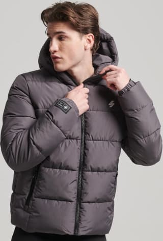 Superdry Hooded Sports Puffer Winterjas Dark Slate Grey - Maat 3Xl voor €67,19 bij Bol.com