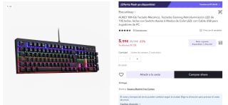 Teclado Gaming Retroiluminación LED de 105 teclas marca AUKEY KM-G6 por 5,99€
