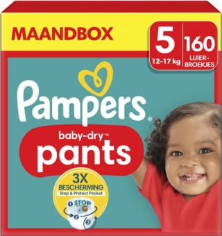 Pampers Baby-Dry Pants Maat 5 maandbox - 160 luierbroekjes - 12kg-17kg voor €42,52 bij Bol.com